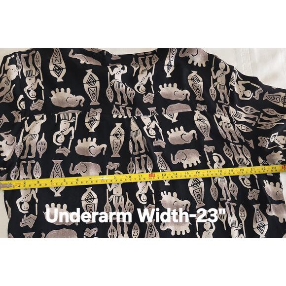 Chicos Design Tribal Print Jacket Blouse 16 (3) Egyptian Lightweight Lagenlook - Picture 14 of 16